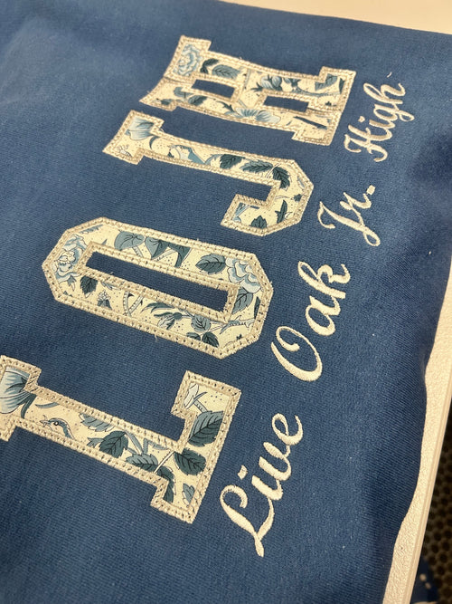 Blue Floral Applique' Sweatshirt