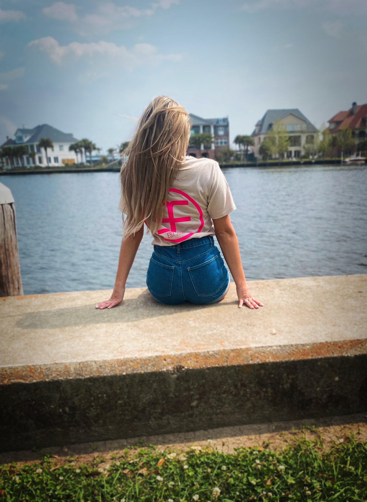 Hot Pink & Cream Logo Tee